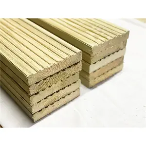 PACK OF 10 - Deluxe Deck Boards - 3.6m Length - Pressure Treated Timber Decking Timber - 32mm x 150mm Timber Decking Boards