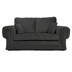 Chelsea Black Crushed Velvet Large 2 Seater Sofa Rolled Arms