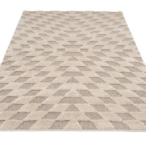 Silver Grey Diamond Living Area Rug 120cm x 170cm