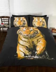 Tiger Polycotton Duvet Set With Pillowcase