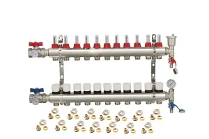 Warmer System Underfloor Heating 11 Port PSW Manifold with Grundfos Pump and Blending Valve Set