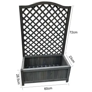 Grey Wooden Planter Lattice For Vines Garden Climbing Flower Plant Pot Trellis