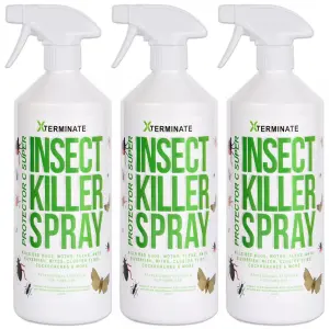 Xterminate Protector C 500ml Insect Bed Bug Spray Treatment Control 500ml x3