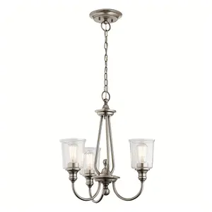 Elstead Waverly 3 Light Chandelier, Classic Pewter, E27