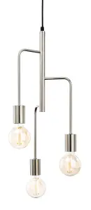 Luminosa Roxy 3 Light Cluster Pendant Brushed Steel, E27