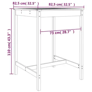 Niamora 17 Stories Bar Set with Wood Frame and Solid Wood Outer Material Brown