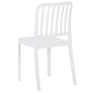 Set of 2 Garden Chairs SERSALE Synthetic Material White