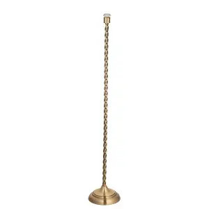 Luminosa Suki & Chatsworth Base & Shade Floor Lamp Antique Brass Plate & Ivory Silk