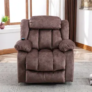 Power Massage Lift Recliner Chair with Heat & Vibration for Elderly, Heavy Duty and Safety Motion Reclining Mechanism, Brown