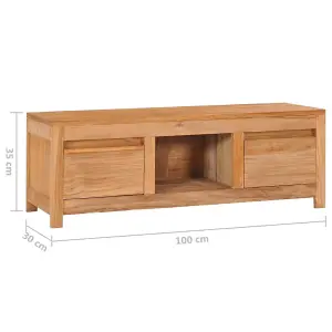 Berkfield TV Cabinet 100x30x35 cm Solid Teak Wood