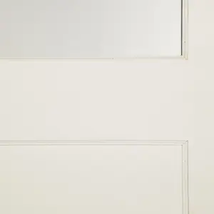 Glazed White Wooden External Back door, (H)1981mm (W)762mm