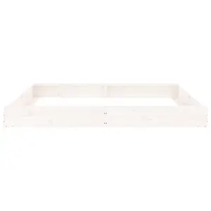 Berkfield Sandbox with Seats White Square Solid Wood Pine