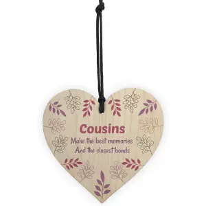 Red Ocean COUSIN PLAQUE Gift For Cousin Birthday Christmas Wood Heart Best Friend Gift For Him Her Family Plaque Keepsake