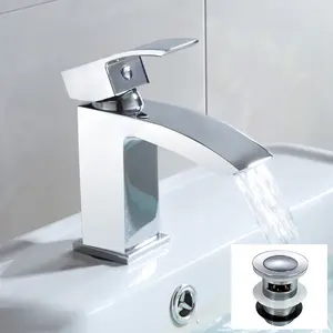 Nes Home Seirra Bathroom Waterfall Basin Mono Mixer Tap & Waste Chrome