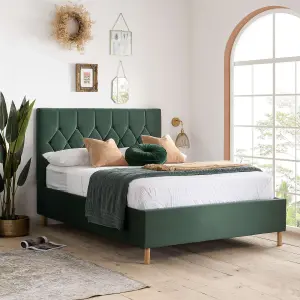 Birlea Loxley Double Ottoman Bed Green