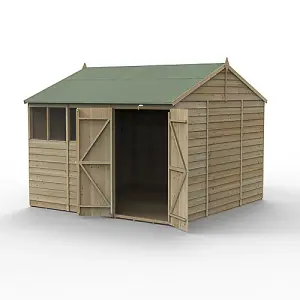 4LIFE Reverse Apex Shed 10x10 - Double Door - 4 Windows