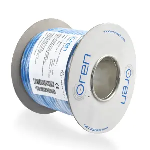 Oren CAT6A 50m Ethernet Cable - 23 AWG Pure Copper Wire - 500 MHz Bandwidth U/FTP Internet LAN Network Cable - Halogen Free