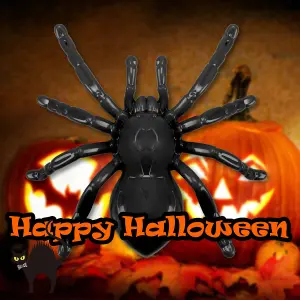 Light Up Spider with Suction Halloween Party, Trick or Treat  Black