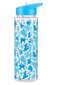 Interiors by Premier Durable Blue Shark Water Bottle, Portable Spout Lock Bottle, Robust PP Plastic Transparent Outer Bottle