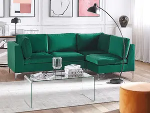 Corner Sofa EVJA Green Velvet Left Hand