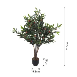 120cm H Garden Decoration Artificial Green Olive Tree with Pot