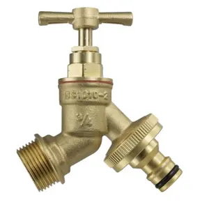 IBC Tank S60X6 Cap with 3/4 Inch Brass Bib Tap Quick Connect and PTFE Tape