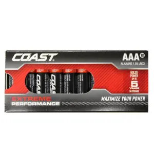 Coast Extreme Performance Alkaline Batteries AAA 10 Pack