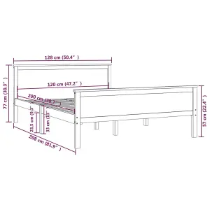 Berkfield Bed Frame Solid Wood Pine 120x200 cm