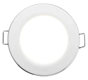 Luceco Eco Silver Chrome effect Fixed LED Fire-rated Cool white Downlight 5W IP65, Pack of 6