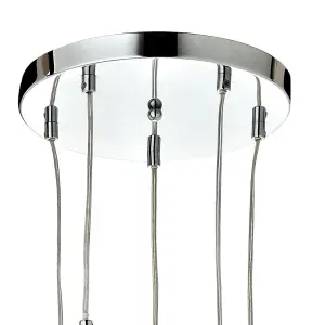 GoodHome Roccheta Chrome effect 5 Lamp Pendant ceiling light, (Dia)370mm