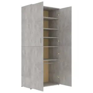 Berkfield Shoe Cabinet Concrete Grey 80x39x178 cm Engineered Wood