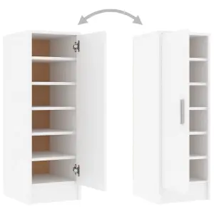 Berkfield Shoe Cabinet White 32x35x92 cm Engineered Wood