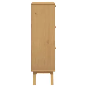 Berkfield Shoe Cabinet OLDEN Brown 55x35x120cm Solid Wood Pine