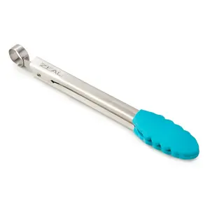 Zeal Silicone Kitchen Tong Aqua Blue / 20.5cm L x 5.5cm W x 2.7cm D