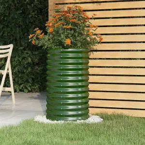 Berkfield Garden Planter Powder-coated Steel 40x40x68 cm Green