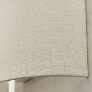 Fabric LED Wall Light Vintage White Semi Circle Linen Shade Sleek Lamp Fitting