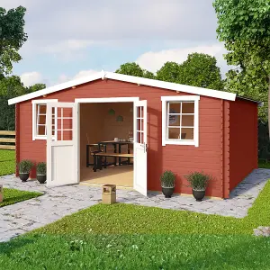 Lasita Osland Wels 5 Log Cabin - 5.1m x 4m - Traditional Apex Style Garden Room