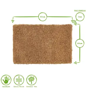 Nicola Spring Premium Handmade Coir Door Mats - 60cm x 40cm - Pack of 2