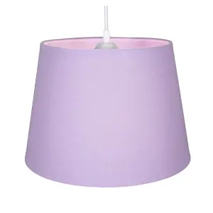 Traditional 8 Inch Soft Lilac Linen Drum Table/Pendant Lamp Shade 40w Maximum