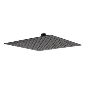 Zoia Square Stainless Steel Black Rainfall Shower Head (W)350mm