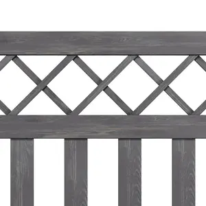 Grey Outdoor Cross Top Wooden Garden Gate Pedestrian Fence Yard Door with Accessory Kit,120cm x 90cm