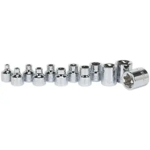 High-Quality 12 Pack TRX Star Female Socket Set - E4 to E20 with 3/8" Drive