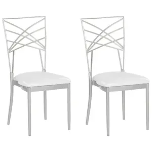 Set of 2 Dining Chairs GIRARD Metal Silver