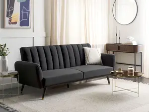 Beliani Glam Sofa Bed VIMMERBY Black