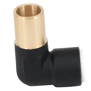 SPARES2GO Radiator Valve Reducing Elbow Stem Compression 15mm x 10mm Pushfit Black (Pack of 3)