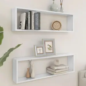 Aycel Cubby Shelf (Set of 2) Gloss White / 30cm H x 100cm W x 15cm D