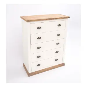 Tropea 5 Drawer Chest of Drawers Brass Cup Handle