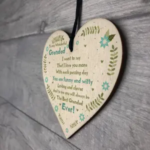 Handmade Gift For Grandad Wooden Heart Grandad Birthday Gift Grandparent Gift Keepsake