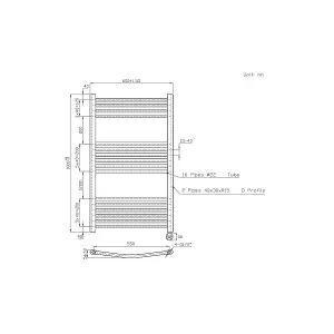 Right Radiators Prefilled Thermostatic Electric Heated Towel Rail Curved Ladder Warmer Rads - Chrome 1000x600 mm