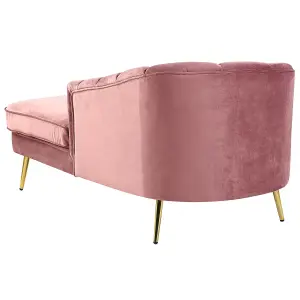 Left Hand Velvet Chaise Lounge Pink ALLIER